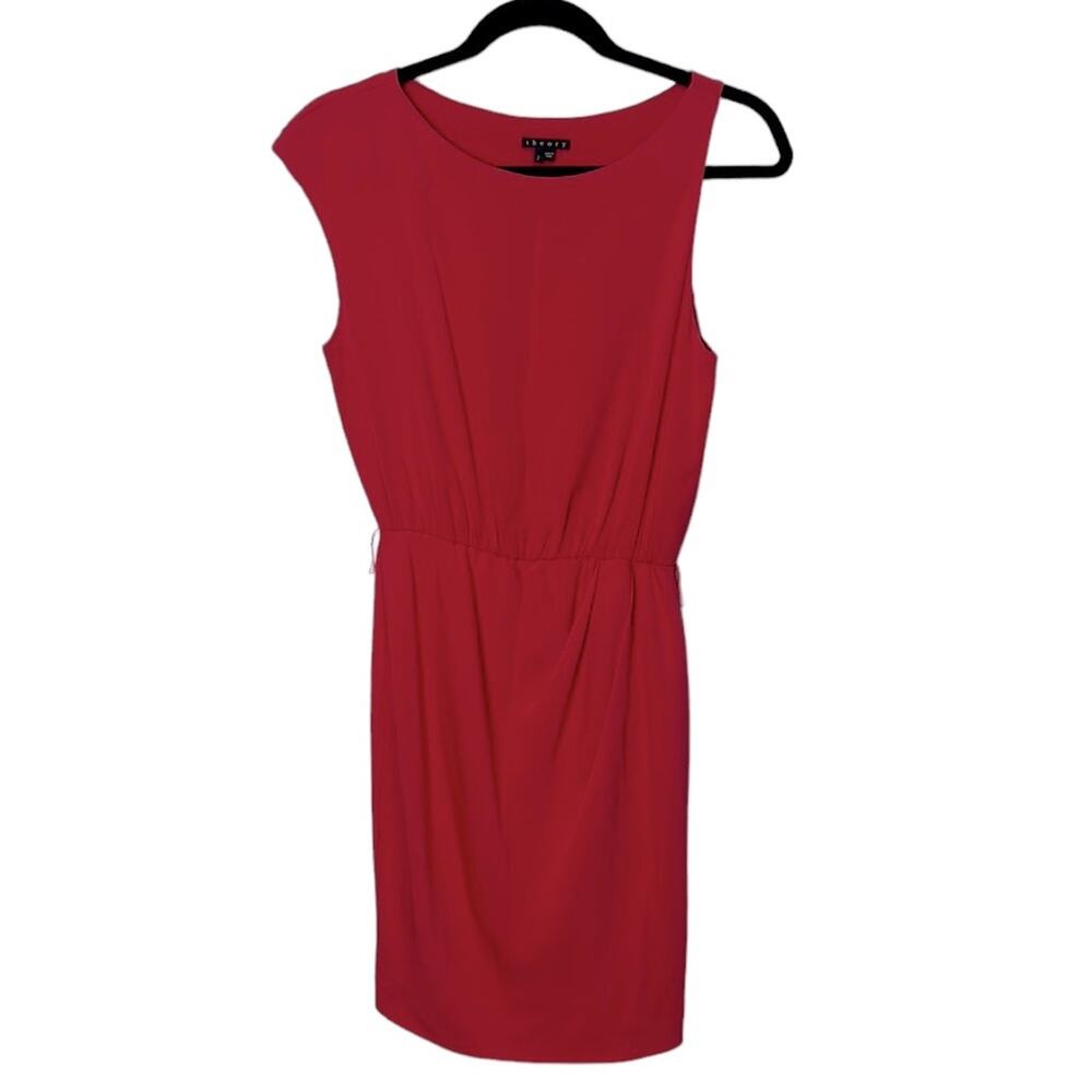 Theory Red Silk Sleeveless Mini dress Women’s size 2